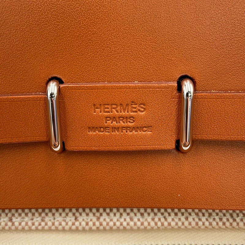 エルメス ショルダーバッグ エールバッグジップ ミニ エクリュ/フォーブ/シルバー金具 トワルアッシュ/ヴァッシュハンター K刻印 HERMES