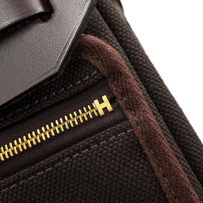 エルメス ショルダーバッグ エールバッグジップ ミニ エベンヌ/ゴールド金具 トワルアッシュ/ヴァッシュハンター K刻印 HERMES