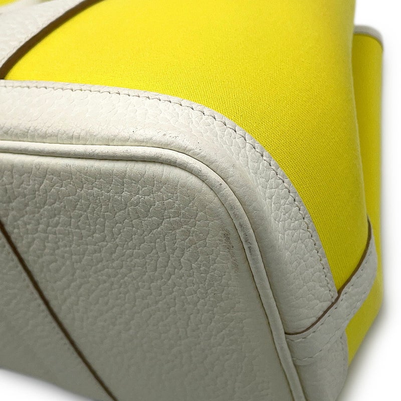 エルメス トートバッグ ガーデンパーティTPM ライム/クレ/シルバー金具 トワルオフィシエ/カントリー Y刻印 HERMES Garden Party