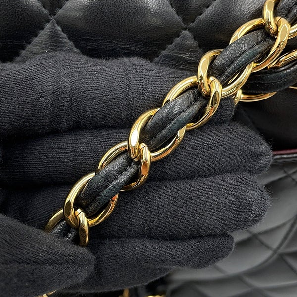 シャネル チェーンショルダーバッグ マトラッセ30 ココマーク ラムスキン CHANEL バッグ デカマトラッセ 黒