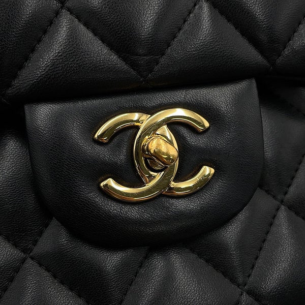 シャネル チェーンショルダーバッグ マトラッセ30 ココマーク ラムスキン CHANEL バッグ デカマトラッセ 黒