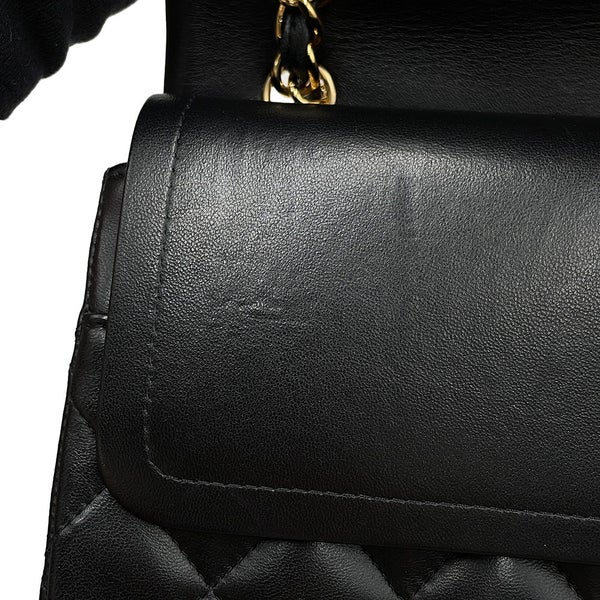 シャネル チェーンショルダーバッグ マトラッセ30 ココマーク ラムスキン CHANEL バッグ デカマトラッセ 黒