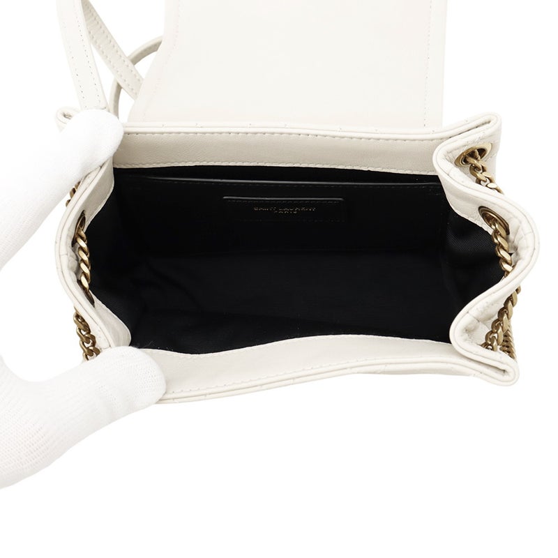 サンローランパリ チェーンショルダーバッグ ノリータ ミニ ラムスキン 672738 SAINT LAURENT PARIS 白
