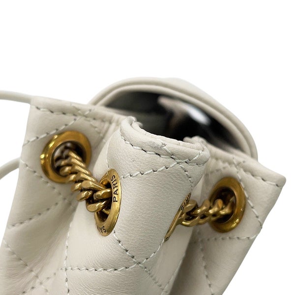 サンローランパリ チェーンショルダーバッグ ノリータ ミニ ラムスキン 672738 SAINT LAURENT PARIS 白