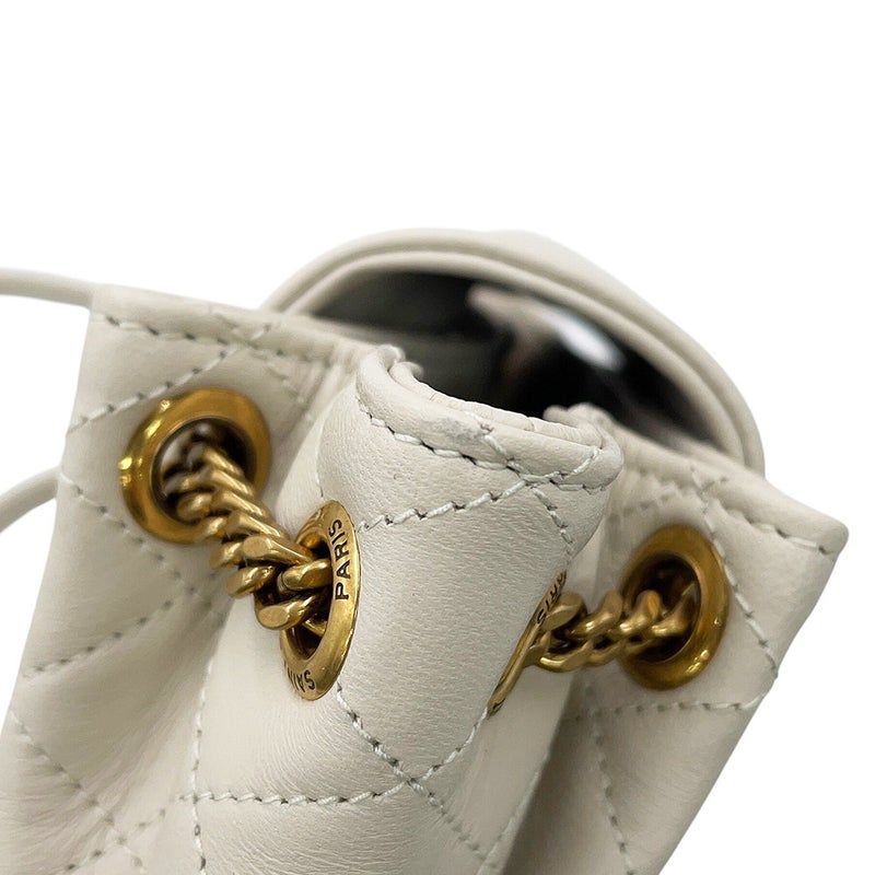 サンローランパリ チェーンショルダーバッグ ノリータ ミニ ラムスキン 672738 SAINT LAURENT PARIS 白