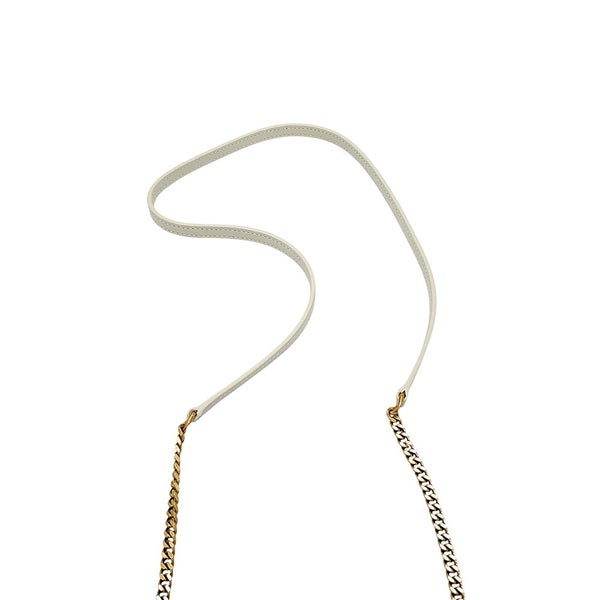 サンローランパリ チェーンショルダーバッグ ノリータ ミニ ラムスキン 672738 SAINT LAURENT PARIS 白