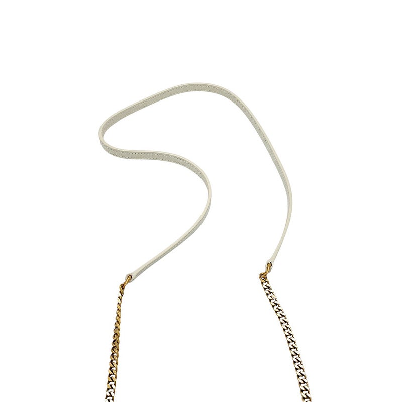 サンローランパリ チェーンショルダーバッグ ノリータ ミニ ラムスキン 672738 SAINT LAURENT PARIS 白