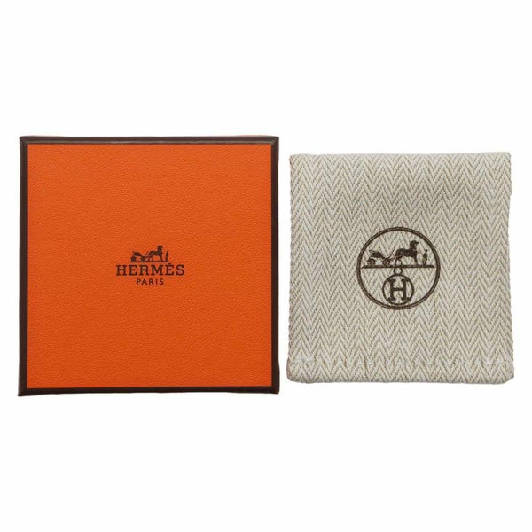 エルメス イヤーカフ オランプ Olympe スモール PM ブラック/シルバー金具 ボックスカーフ 黒