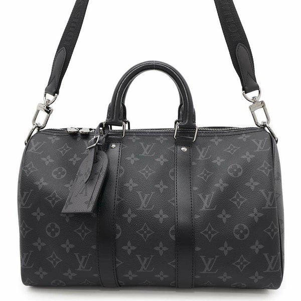 ルイヴィトン ハンドバッグ モノグラム・エクリプス リバース キーポル・バンドリエール35 M46655 2way ブラック 黒
