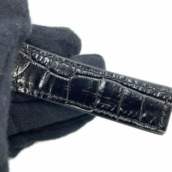 サンローランパリ ショルダーバッグ マンハッタン ミディアム クロコ型押しレザー 579271 SAINT LAURENT PARIS 黒