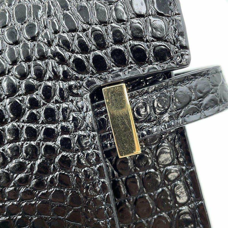 サンローランパリ ショルダーバッグ マンハッタン ミディアム クロコ型押しレザー 579271 SAINT LAURENT PARIS 黒