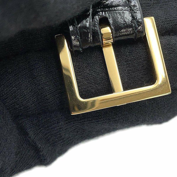 サンローランパリ ショルダーバッグ マンハッタン ミディアム クロコ型押しレザー 579271 SAINT LAURENT PARIS 黒