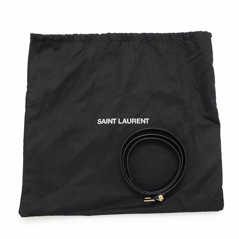 サンローランパリ ショルダーバッグ マンハッタン ミディアム クロコ型押しレザー 579271 SAINT LAURENT PARIS 黒