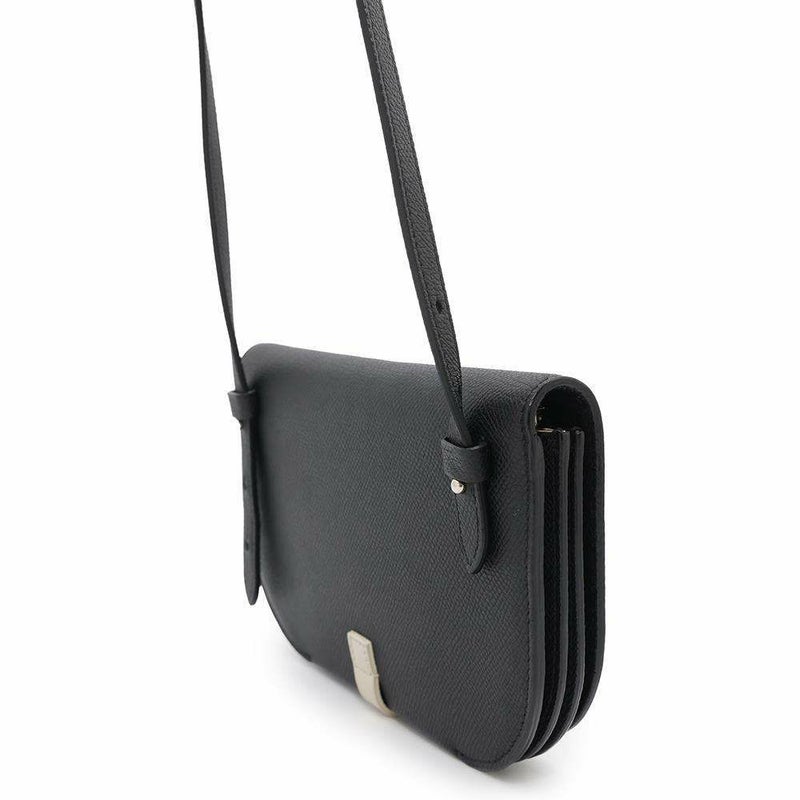 セリーヌ ショルダーウォレット クラッチオン レザー CELINE 長財布 黒