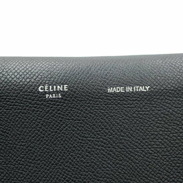 セリーヌ ショルダーウォレット クラッチオン レザー CELINE 長財布 黒