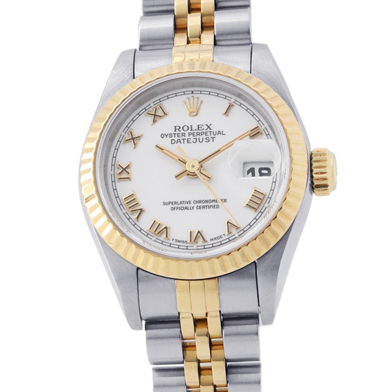 ロレックス デイトジャスト W番 SS/K18YG 69173 ROLEX 腕時計 白文字盤
