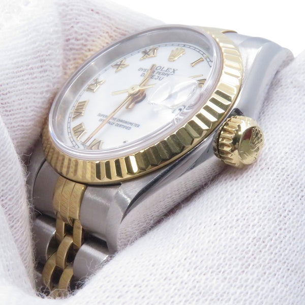 ロレックス デイトジャスト W番 SS/K18YG 69173 ROLEX 腕時計 白文字盤