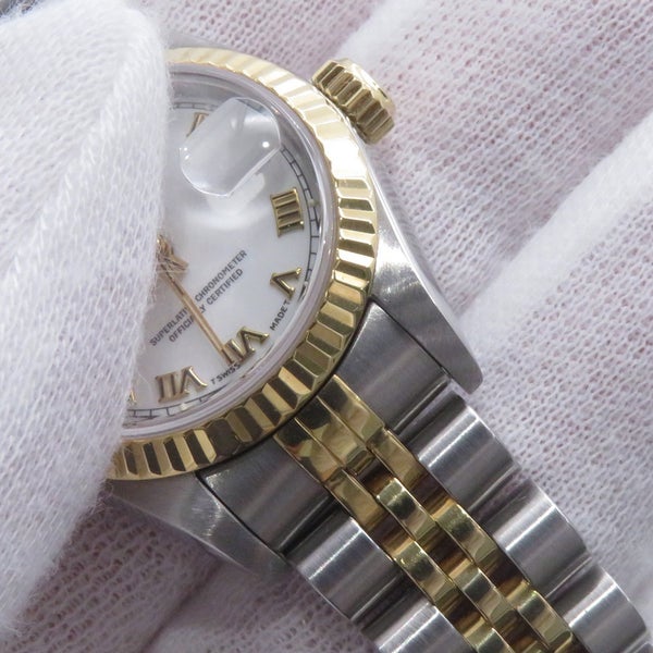 ロレックス デイトジャスト W番 SS/K18YG 69173 ROLEX 腕時計 白文字盤