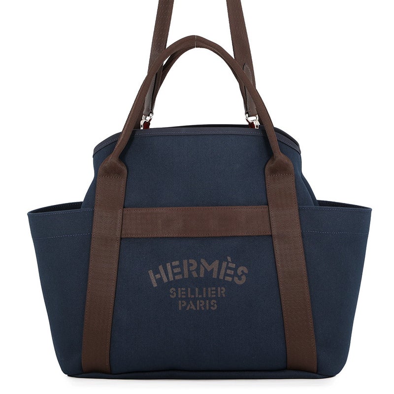 エルメス サックドパンサージュ グルーム SAC DE PANSAGE GROOM ネイビー/フー C刻印 HERMES ２way
