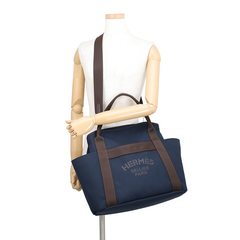 エルメス サックドパンサージュ グルーム SAC DE PANSAGE GROOM ネイビー/フー C刻印 HERMES ２way