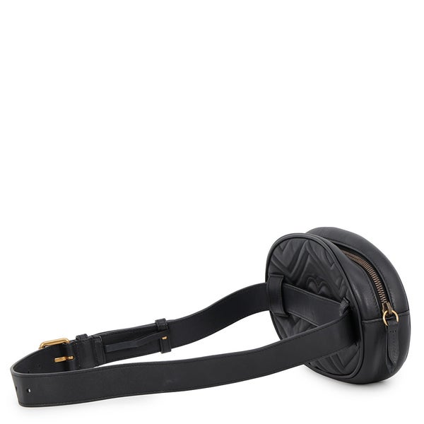 グッチ ボディバッグ GGマーモント レザー 491294 GUCCI ベルトバッグ ウエストポーチ 黒