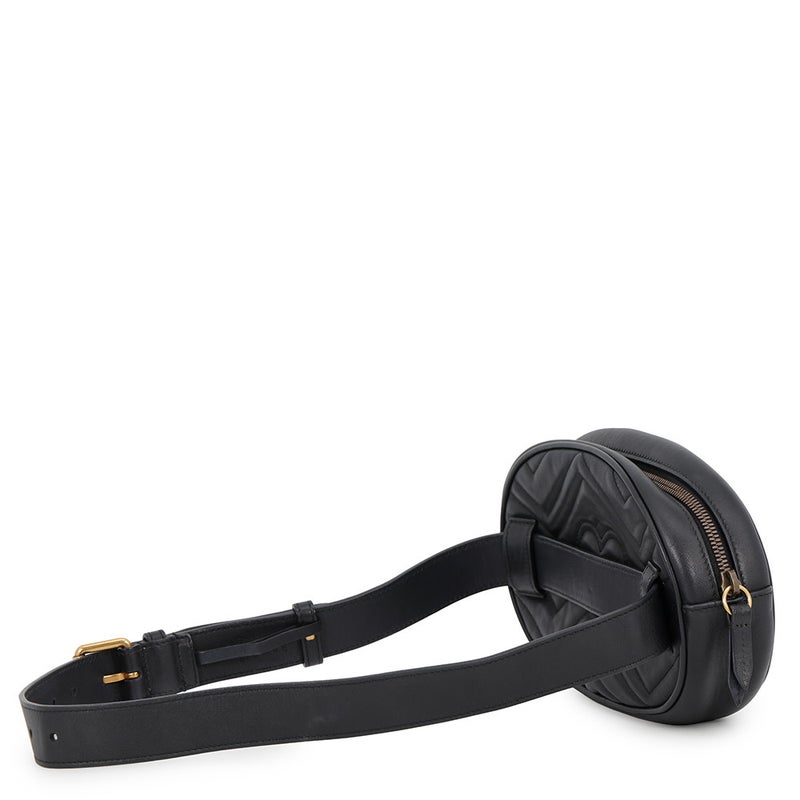 グッチ ボディバッグ GGマーモント レザー 491294 GUCCI ベルトバッグ ウエストポーチ 黒