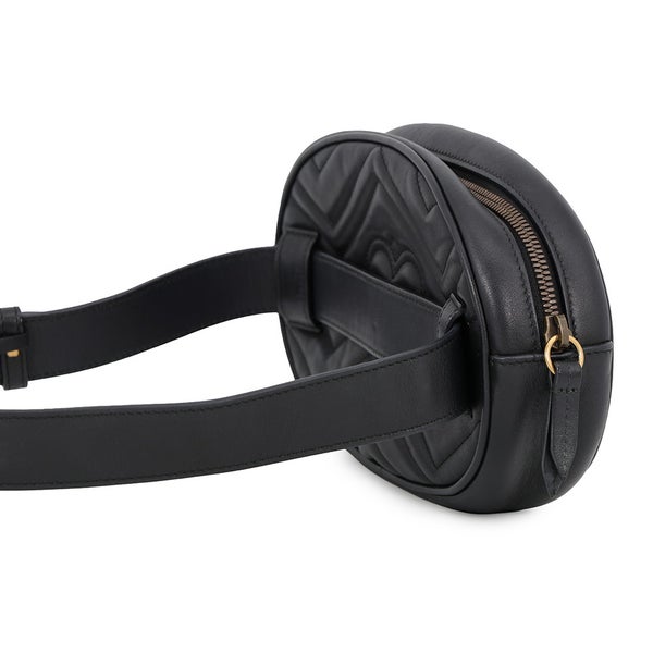 グッチ ボディバッグ GGマーモント レザー 491294 GUCCI ベルトバッグ ウエストポーチ 黒