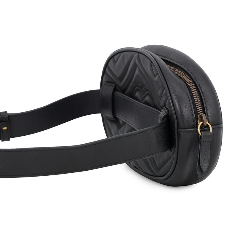 グッチ ボディバッグ GGマーモント レザー 491294 GUCCI ベルトバッグ ウエストポーチ 黒