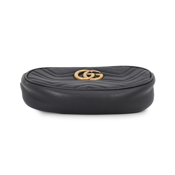 グッチ ボディバッグ GGマーモント レザー 491294 GUCCI ベルトバッグ ウエストポーチ 黒