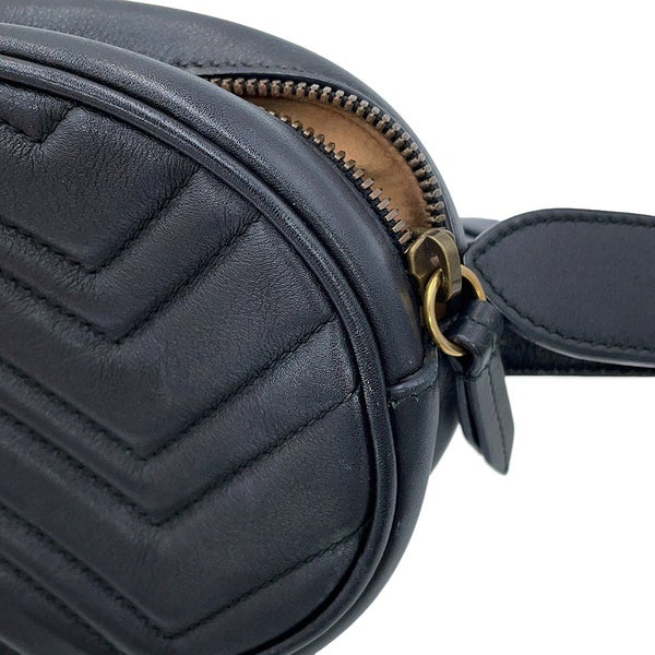 グッチ ボディバッグ GGマーモント レザー 491294 GUCCI ベルトバッグ ウエストポーチ 黒