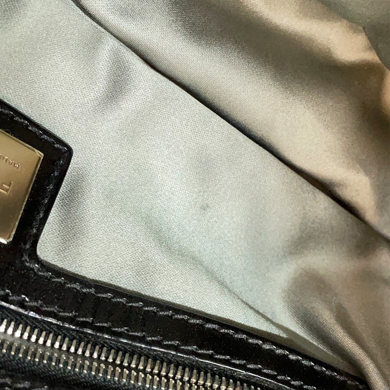 フェンディ ハンドバッグ マンマバケット ウール レザー 16059 FENDI 白 黒