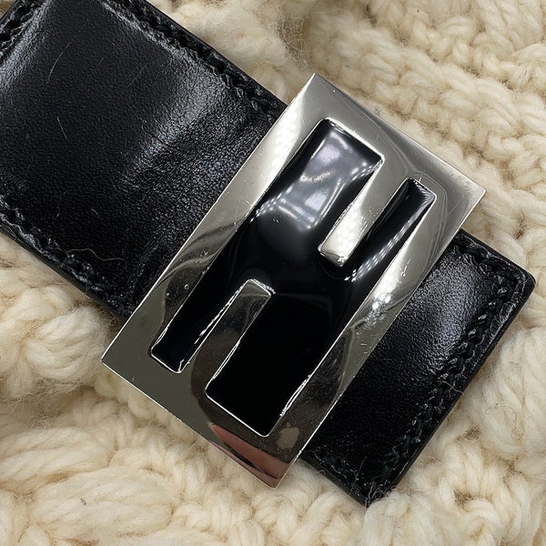 フェンディ ハンドバッグ マンマバケット ウール レザー 16059 FENDI 白 黒
