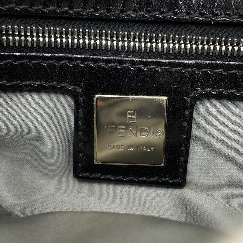 フェンディ ハンドバッグ マンマバケット ウール レザー 16059 FENDI 白 黒