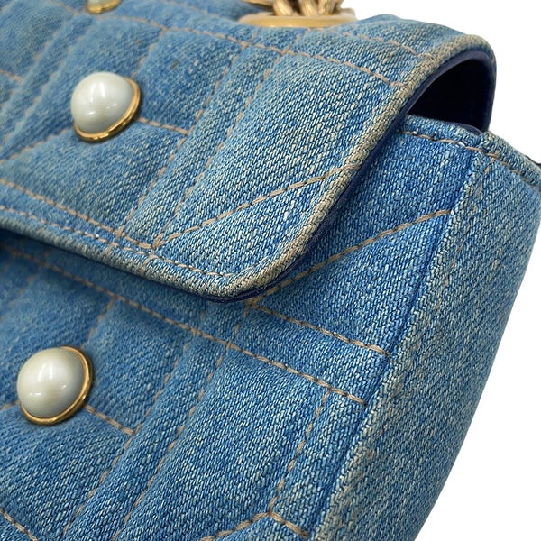 グッチ チェーンショルダーバッグ GGマーモント スモール デニム フェイクパール 446744 GUCCI