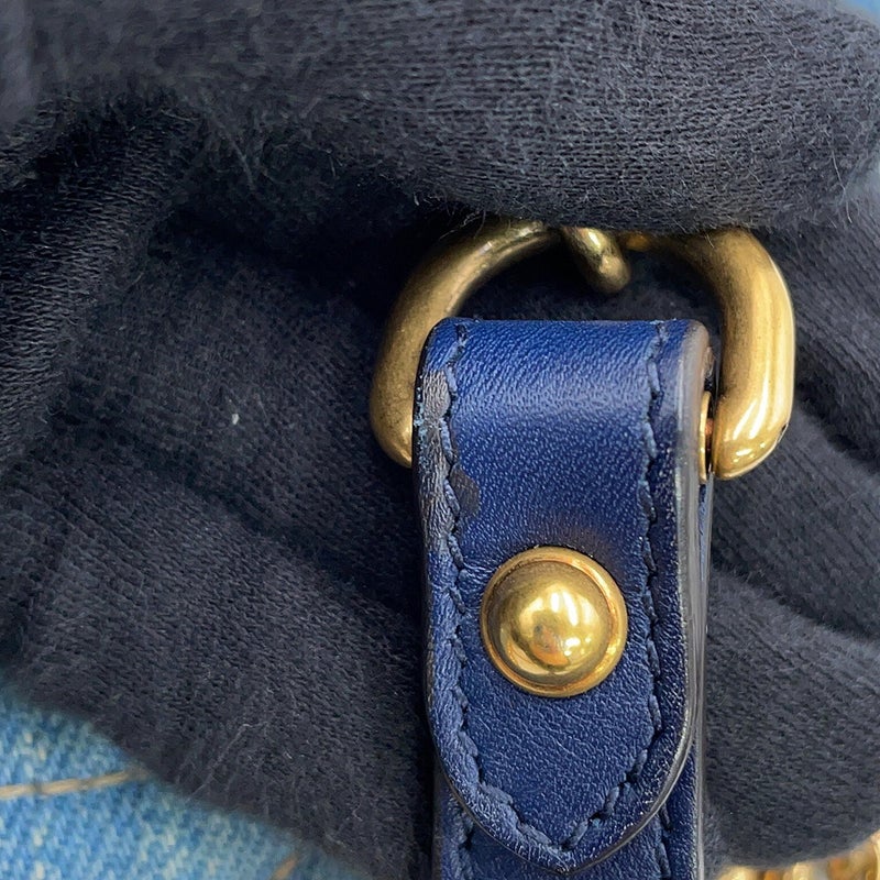 グッチ チェーンショルダーバッグ GGマーモント スモール デニム フェイクパール 446744 GUCCI