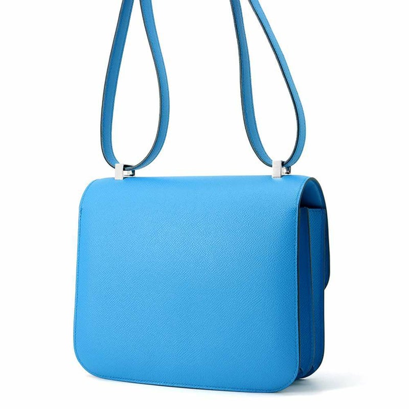 エルメス ショルダーバッグ コンスタンス24  ブルーフリーダ/シルバー金具 エプソン /アリゲーター/リザード Z刻印