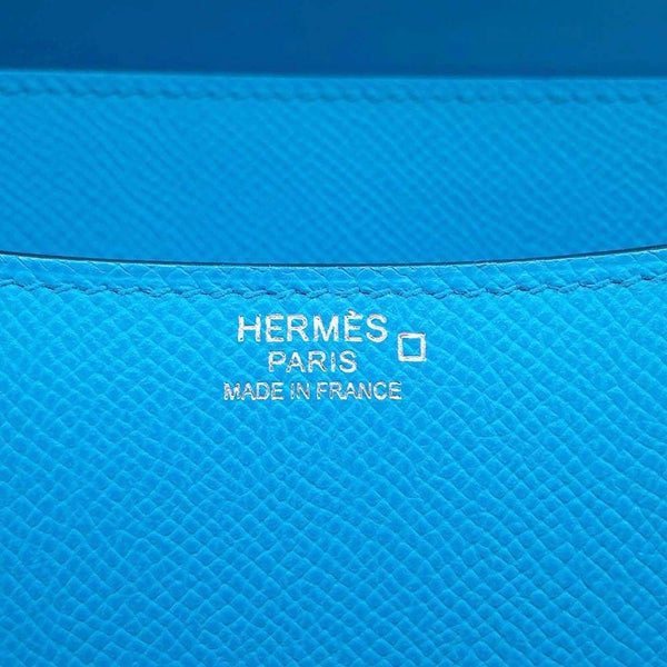 エルメス ショルダーバッグ コンスタンス24  ブルーフリーダ/シルバー金具 エプソン /アリゲーター/リザード Z刻印