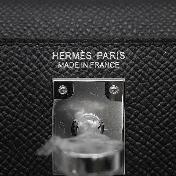 エルメス ハンドバッグ ミニケリー2 外縫い ブラック/シルバー金具 エプソン W刻印 2wayショルダー 黒
