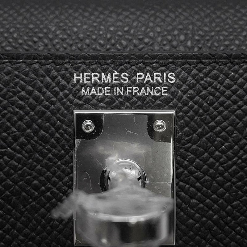 エルメス ハンドバッグ ミニケリー2 外縫い ブラック/シルバー金具 エプソン W刻印 2wayショルダー 黒