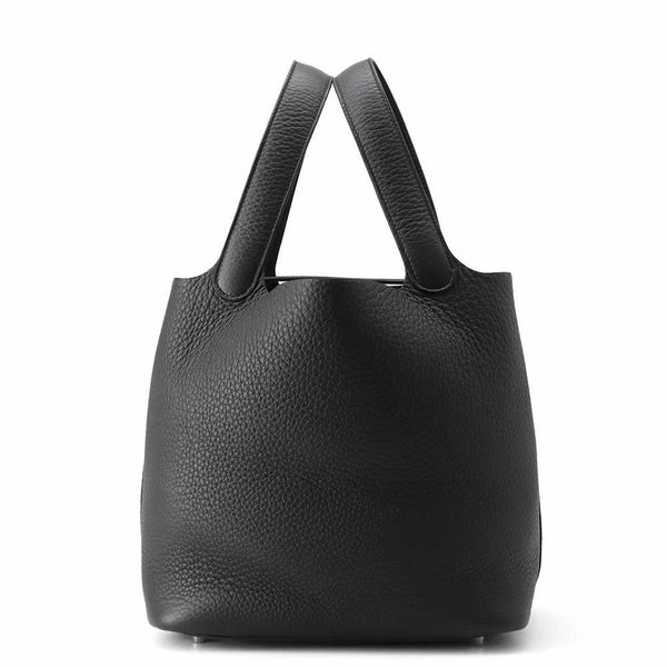 エルメス ハンドバッグ ピコタンロックMM ブラック/シルバー金具 トリヨンクレマンス K刻印 HERMES トートバッグ 黒