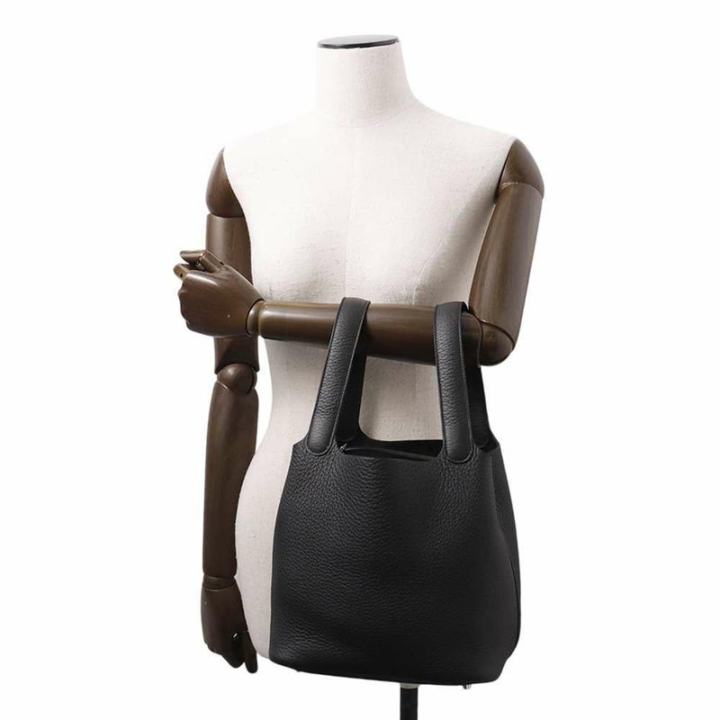 エルメス ハンドバッグ ピコタンロックMM ブラック/シルバー金具 トリヨンクレマンス K刻印 HERMES トートバッグ 黒