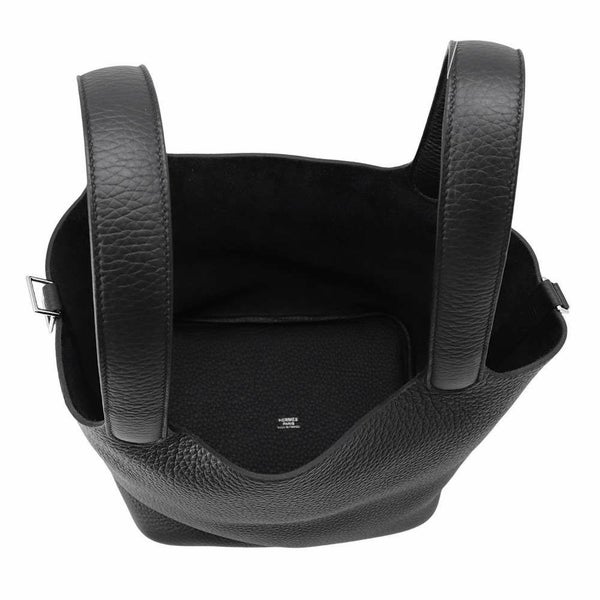 エルメス ハンドバッグ ピコタンロックMM ブラック/シルバー金具 トリヨンクレマンス K刻印 HERMES トートバッグ 黒