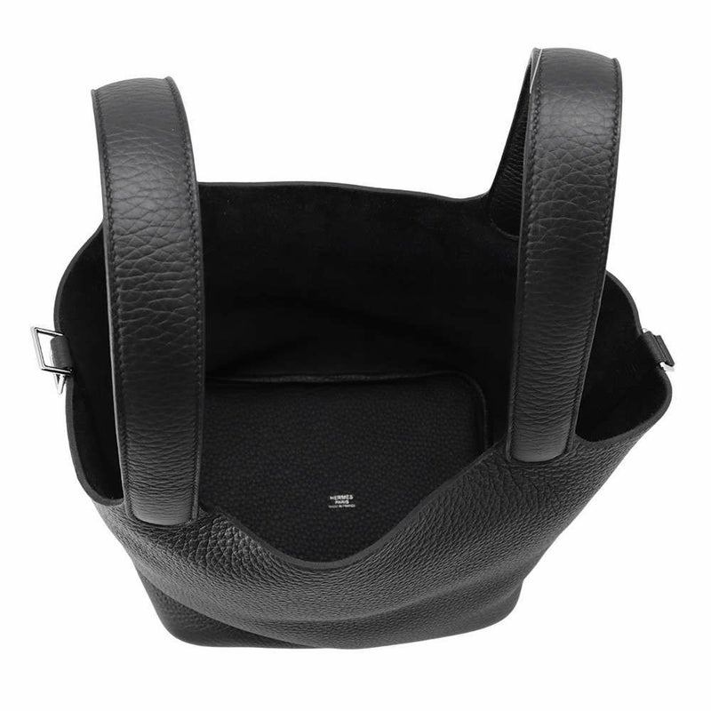 エルメス ハンドバッグ ピコタンロックMM ブラック/シルバー金具 トリヨンクレマンス K刻印 HERMES トートバッグ 黒