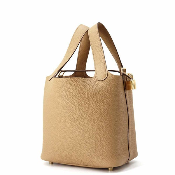 エルメス ハンドバッグ ピコタンロックPM ビスキュイ/ゴールド金具 トリヨンクレマンス K刻印 HERMES トートバッグ
