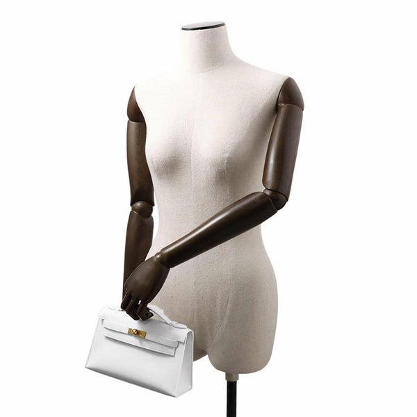 エルメス ハンドバッグ ポシェットケリー ニューホワイト/ゴールド金具 スイフト W刻印 白