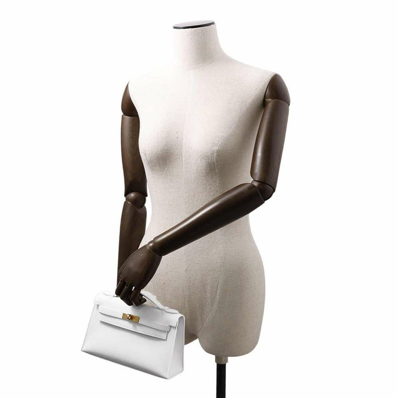 エルメス ハンドバッグ ポシェットケリー ニューホワイト/ゴールド金具 スイフト W刻印 白