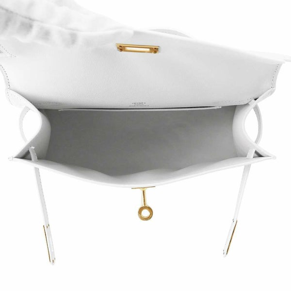 エルメス ハンドバッグ ポシェットケリー ニューホワイト/ゴールド金具 スイフト W刻印 白