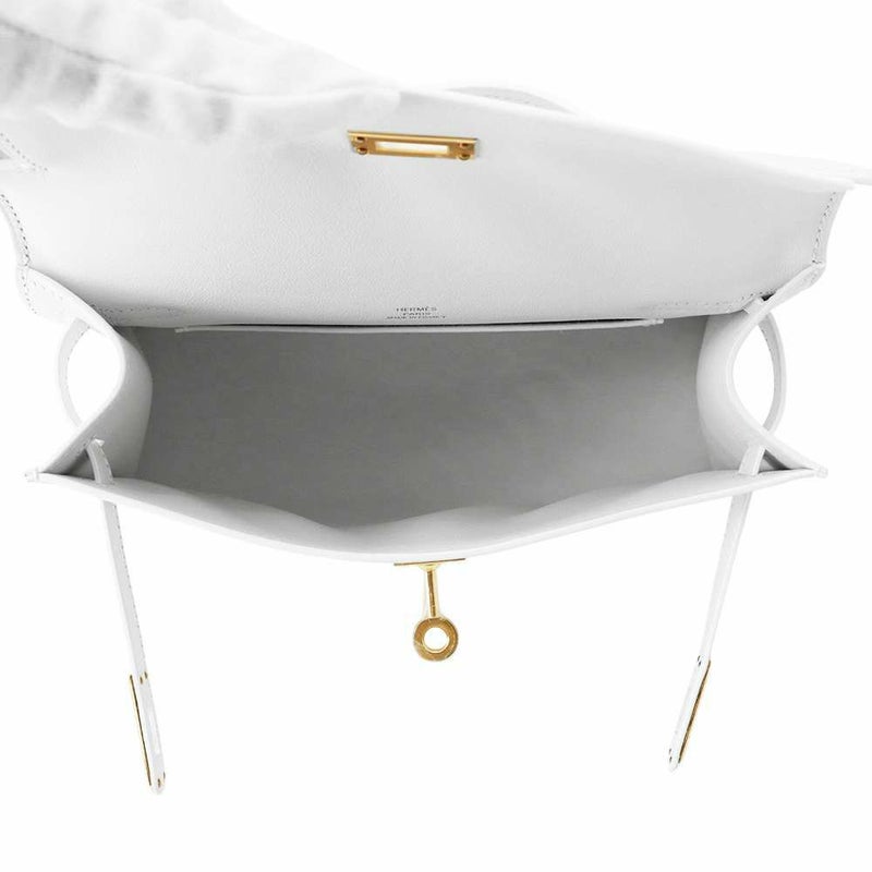 エルメス ハンドバッグ ポシェットケリー ニューホワイト/ゴールド金具 スイフト W刻印 白