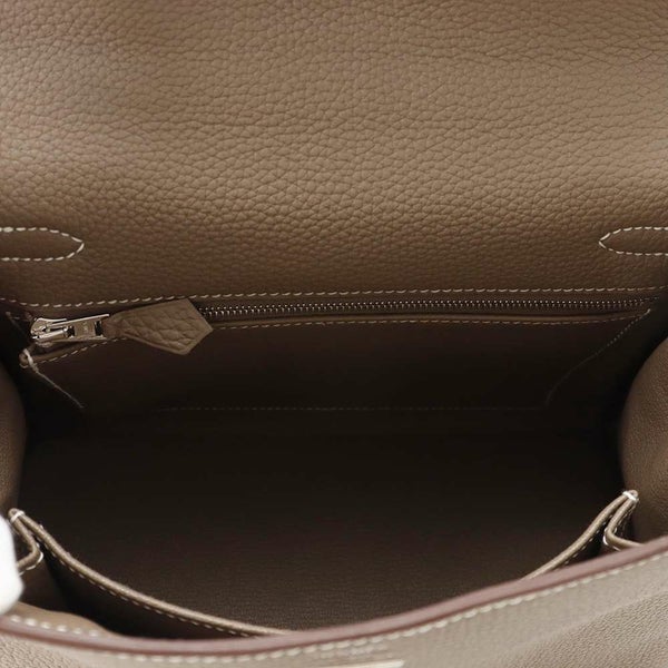 エルメス ハンドバッグ ケリー25 内縫い エトゥープ/シルバー金具 トゴ W刻印 2wayショルダー