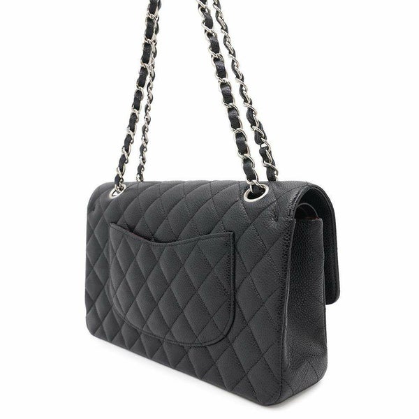 シャネル チェーンショルダーバッグ マトラッセ25 ココマーク キャビアスキン ダブルチェーン A01112 CHANEL 黒